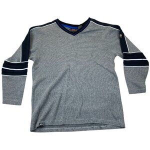 One Touch Brand Mens Sweater XL V-Neck Pullover Long Sleeve Cozy Casual Gray